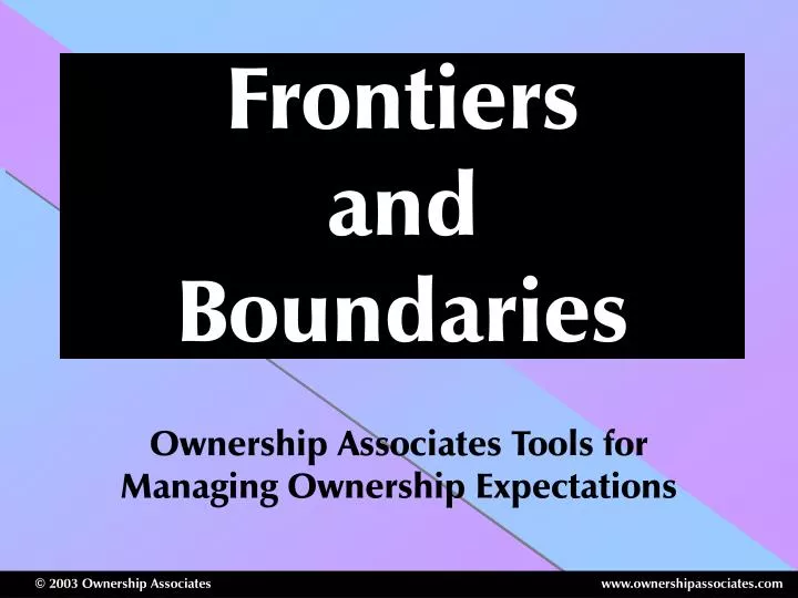frontiers and boundaries