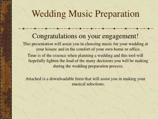 Wedding Music Preparation