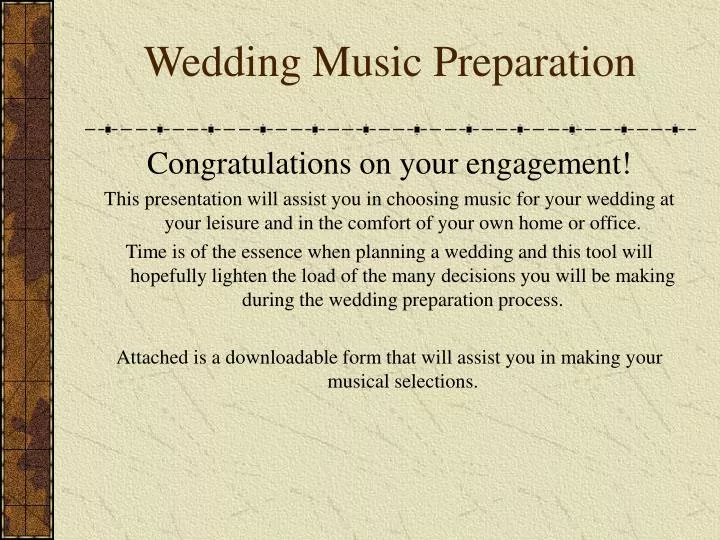 wedding music preparation