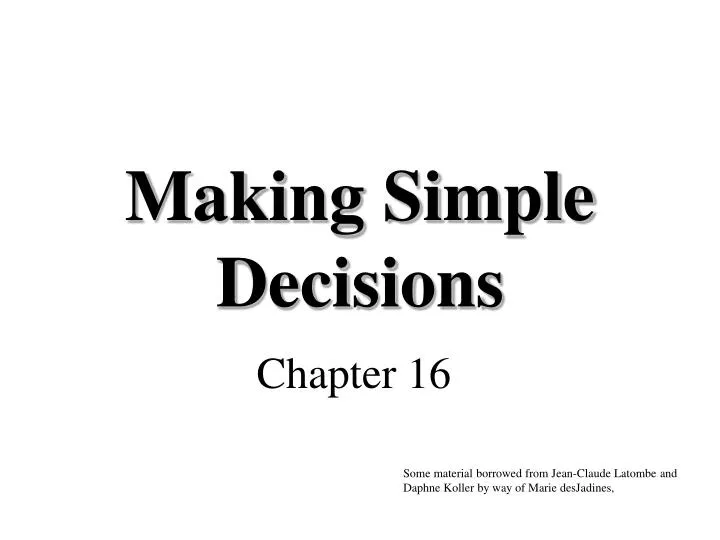 making simple decisions