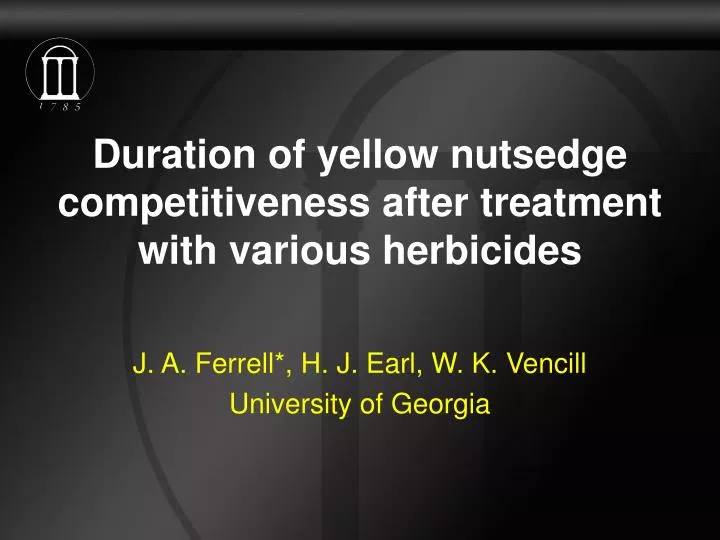 duration of yellow nutsedge competitiveness after treatment with various herbicides