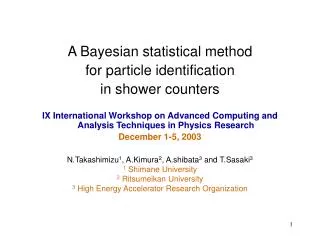 A Bayesian statistical method for particle identification in shower counters