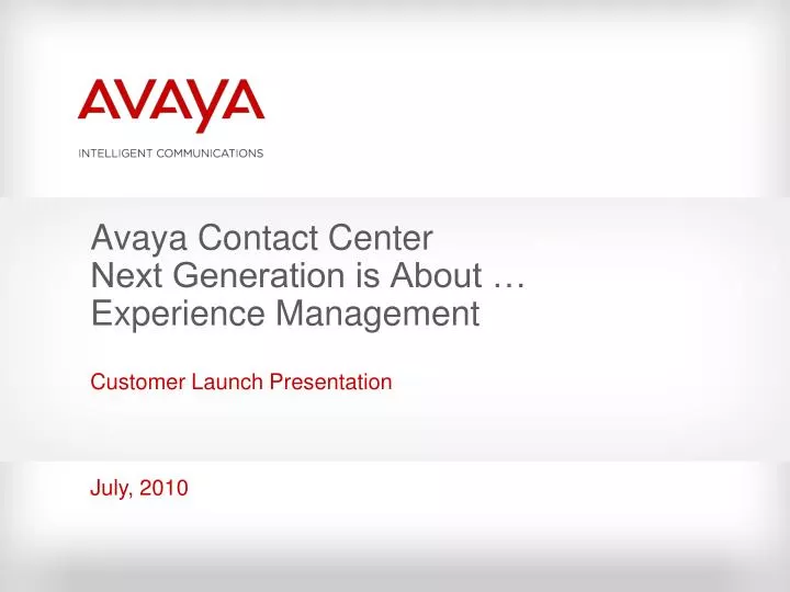avaya contact center next generation is about experience management