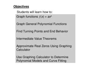 Polynomial Functions: Graphs, Applications, and Models