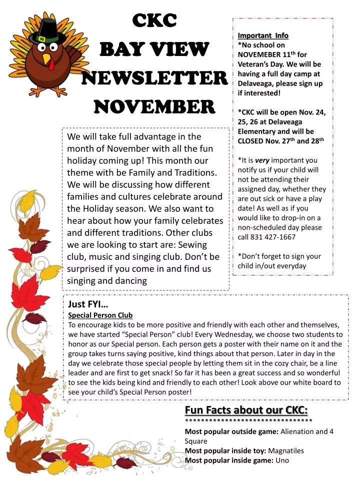 ckc bay view newsletter november