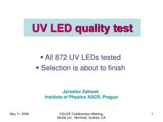 UV LED quality test