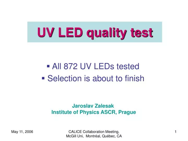 uv led quality test