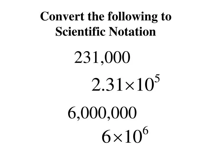 convert the following to scientific notation