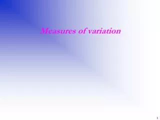 Measures of variation