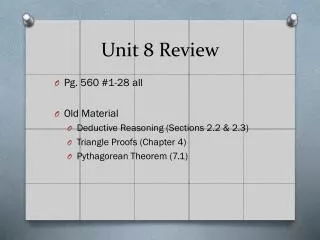 Unit 8 Review