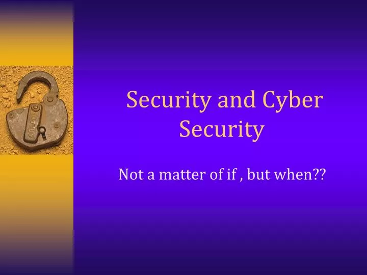 security and cyber security