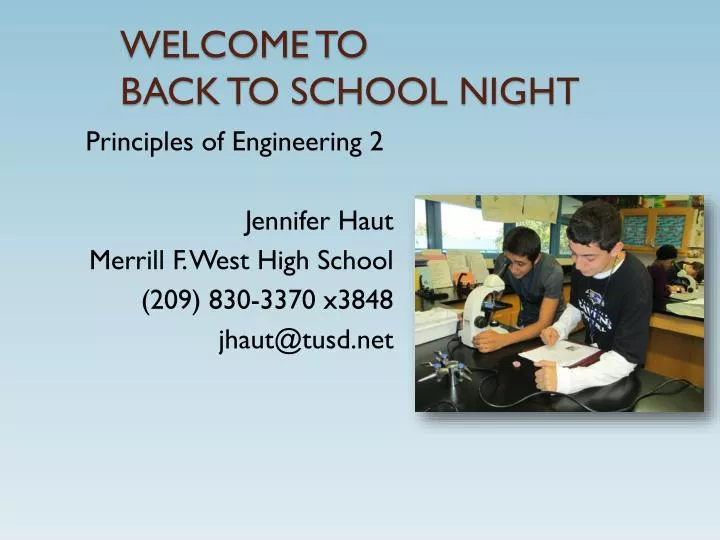 welcome to back to school night