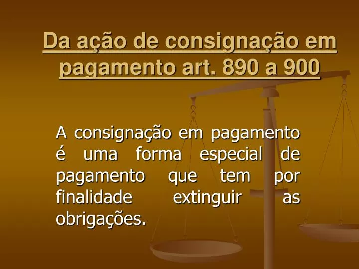 da a o de consigna o em pagamento art 890 a 900