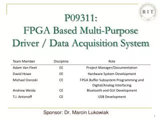 P09311: FPGA Based Multi-Purpose Driver / Data Acquisition System