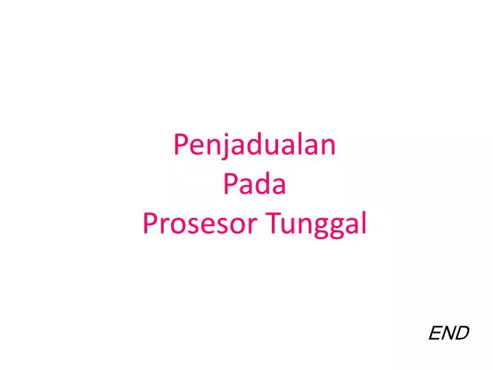 penjadualan pada prosesor tunggal