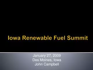 Iowa Renewable Fuel Summit