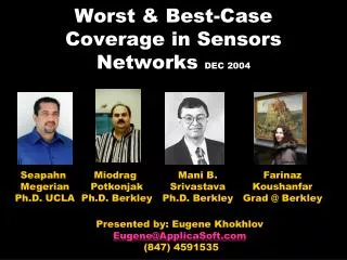 Worst &amp; Best-Case Coverage in Sensors Networks DEC 2004