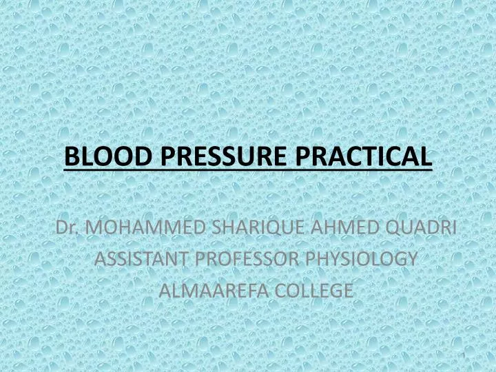 blood pressure practical