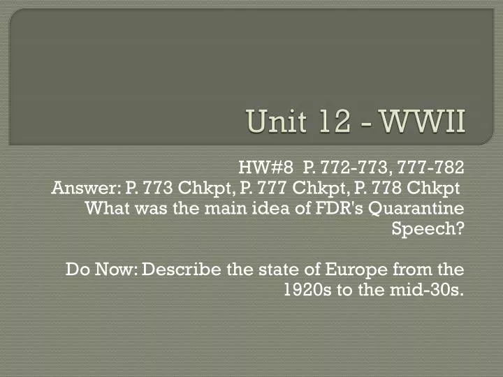 unit 12 wwii