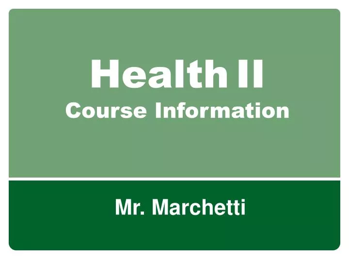 health ii course information