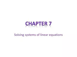Solving systems of linear equations
