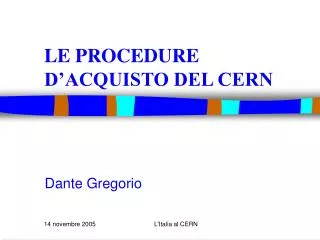 le procedure d acquisto del cern