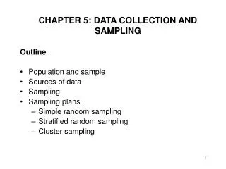 CHAPTER 5: DATA COLLECTION AND SAMPLING