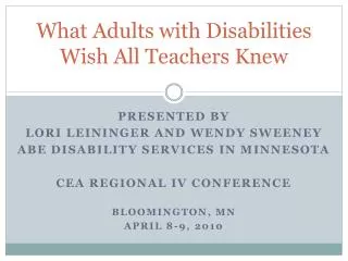 What Adults with Disabilities Wish All Teachers Knew