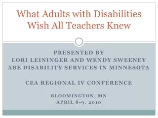 what adults with disabilities wish all teachers knew