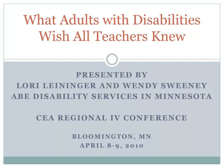what adults with disabilities wish all teachers knew