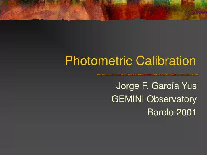 photometric calibration