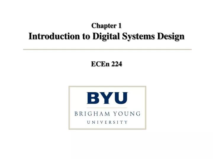 chapter 1 introduction to digital systems design