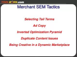 Merchant SEM Tactics
