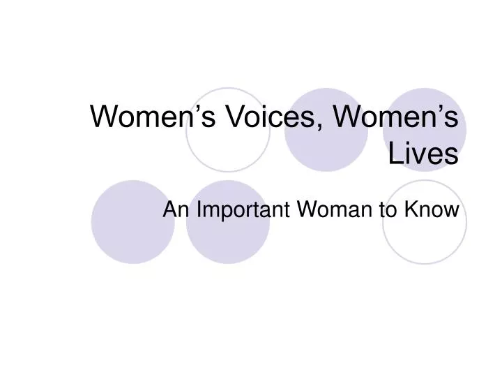 women s voices women s lives