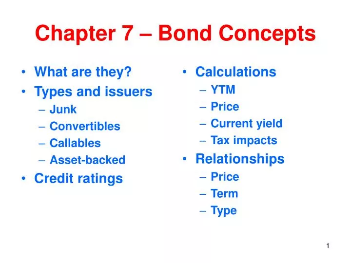 chapter 7 bond concepts