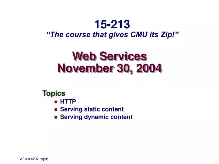 web services november 30 2004