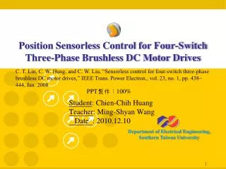 Position Sensorless Control for Four-Switch Three-Phase Brushless DC Motor Drives