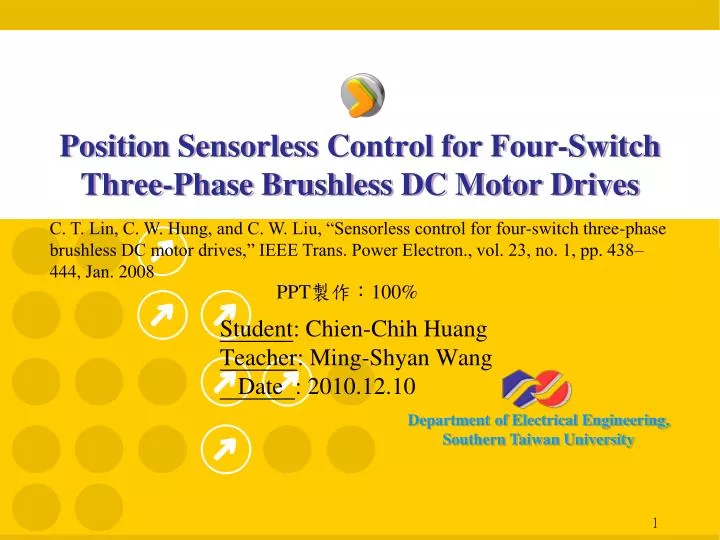 position sensorless control for four switch three phase brushless dc motor drives