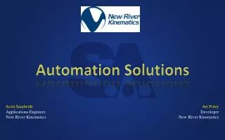 Scott Sandwith Applications Engineer New River Kinematics