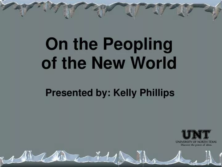 on the peopling of the new world
