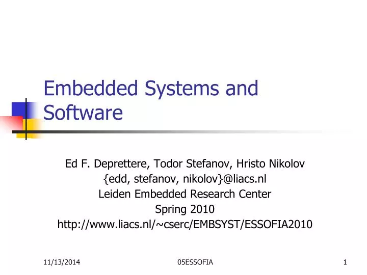 embedded systems and software