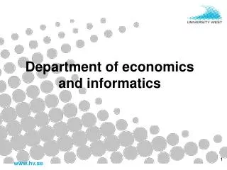 Department of economics and informatics