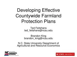 Developing Effective Countywide Farmland Protection Plans