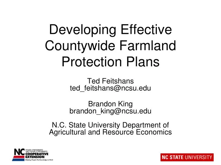 developing effective countywide farmland protection plans