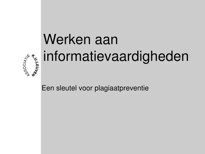 werken aan informatievaardigheden