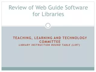 Review of Web Guide Software for Libraries