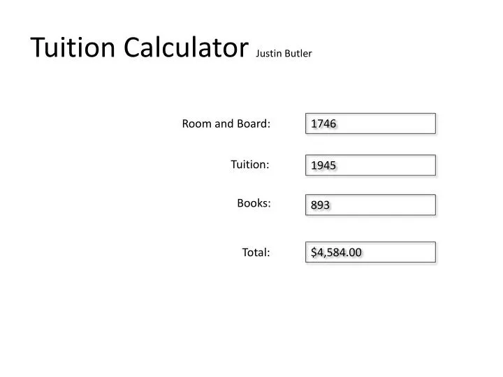 tuition calculator justin butler