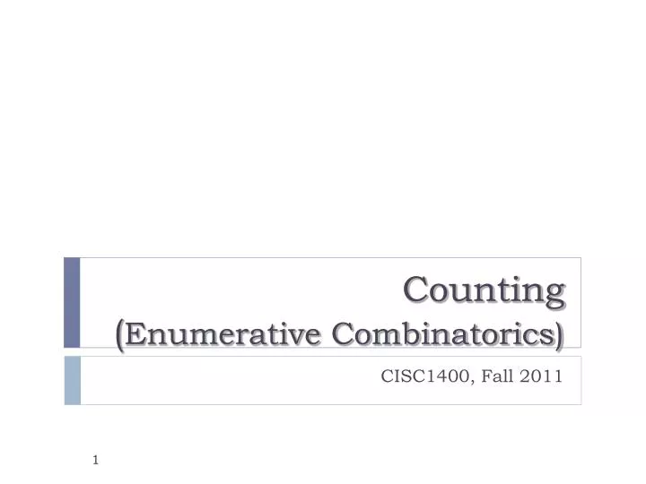 counting enumerative combinatorics