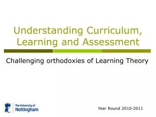 Understanding Curriculum, Learning and Assessment
