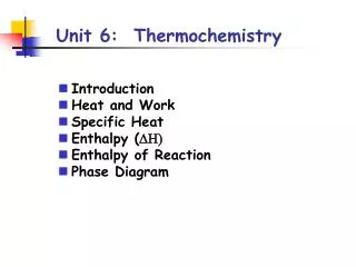 Unit 6: Thermochemistry